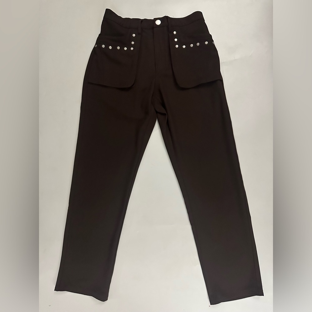 F21 Brown Pants with Studded Pockets